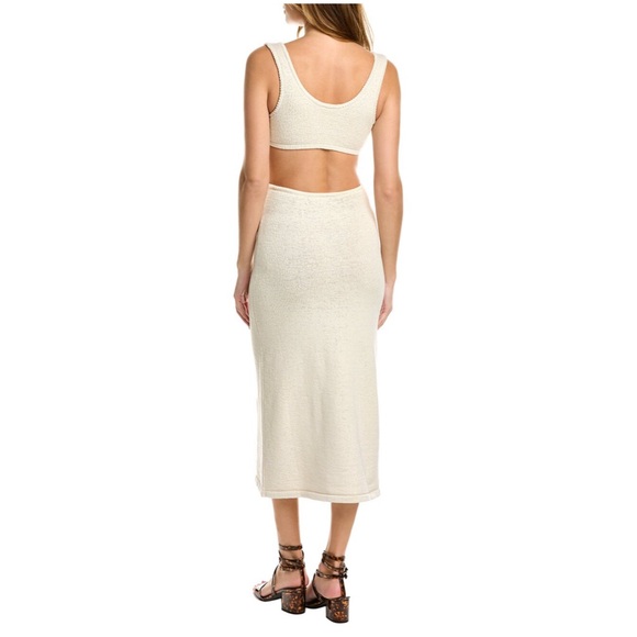 NWT Cult Gaia Bank Cutout Knit Maxi Dress in Off White Size Medium - Picture 2 of 4